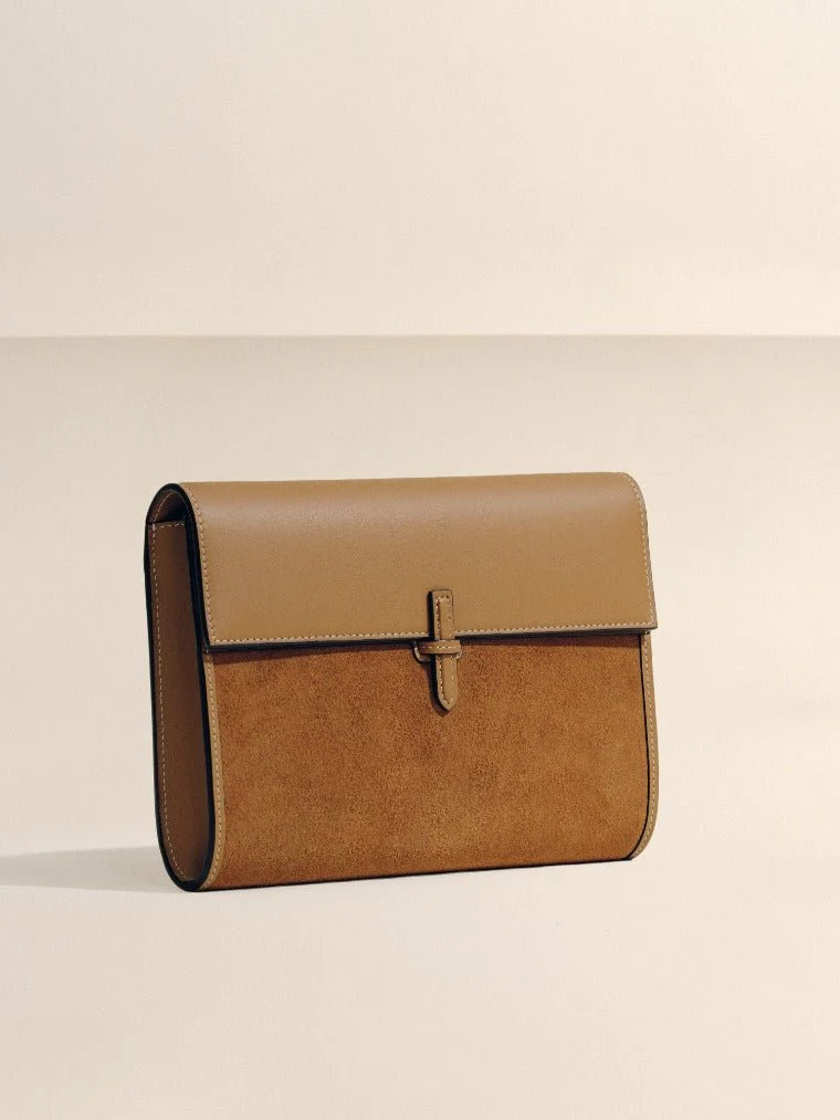 The Large Soft Clutch in Suede - Image 11