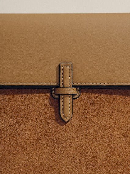 The Large Soft Clutch in Suede - Image 12