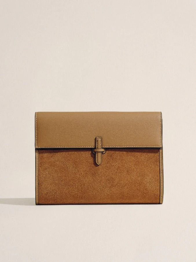 The Large Soft Clutch in Suede - Image 8