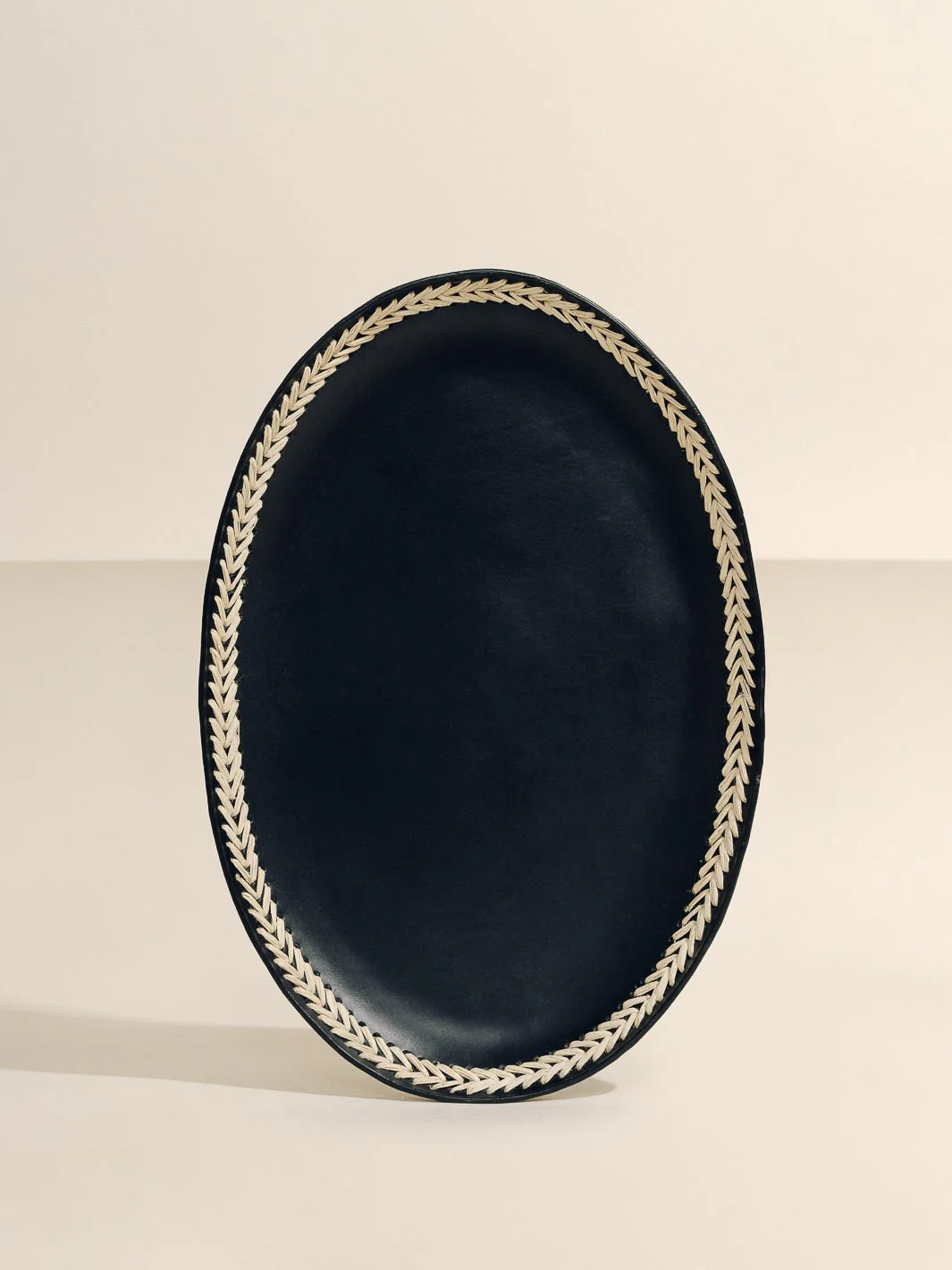 The Oval Tray in Leather Lace Trim - Image 6