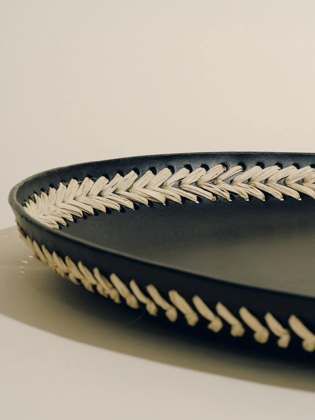 The Oval Tray in Leather Lace Trim - Image 7
