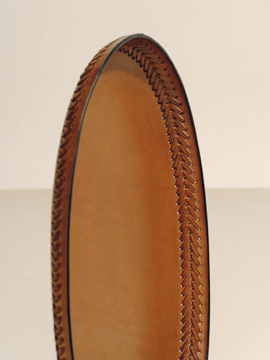 The Oval Tray in Leather Lace Trim - Image 3