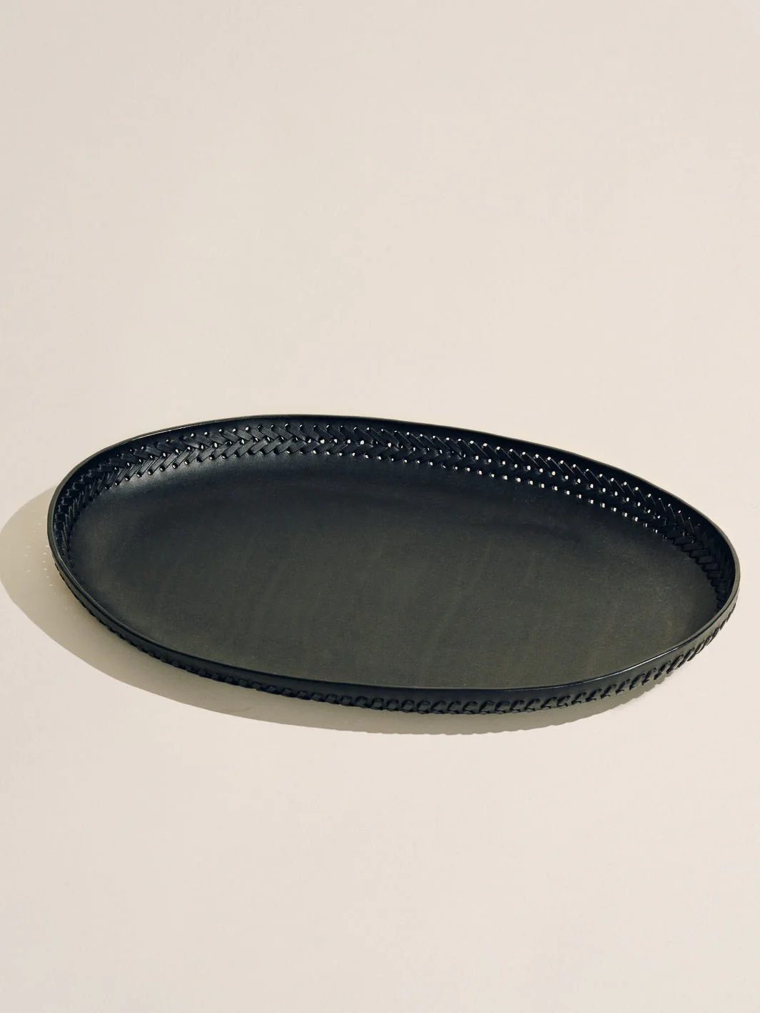 The Oval Tray in Leather Lace Trim - Image 8