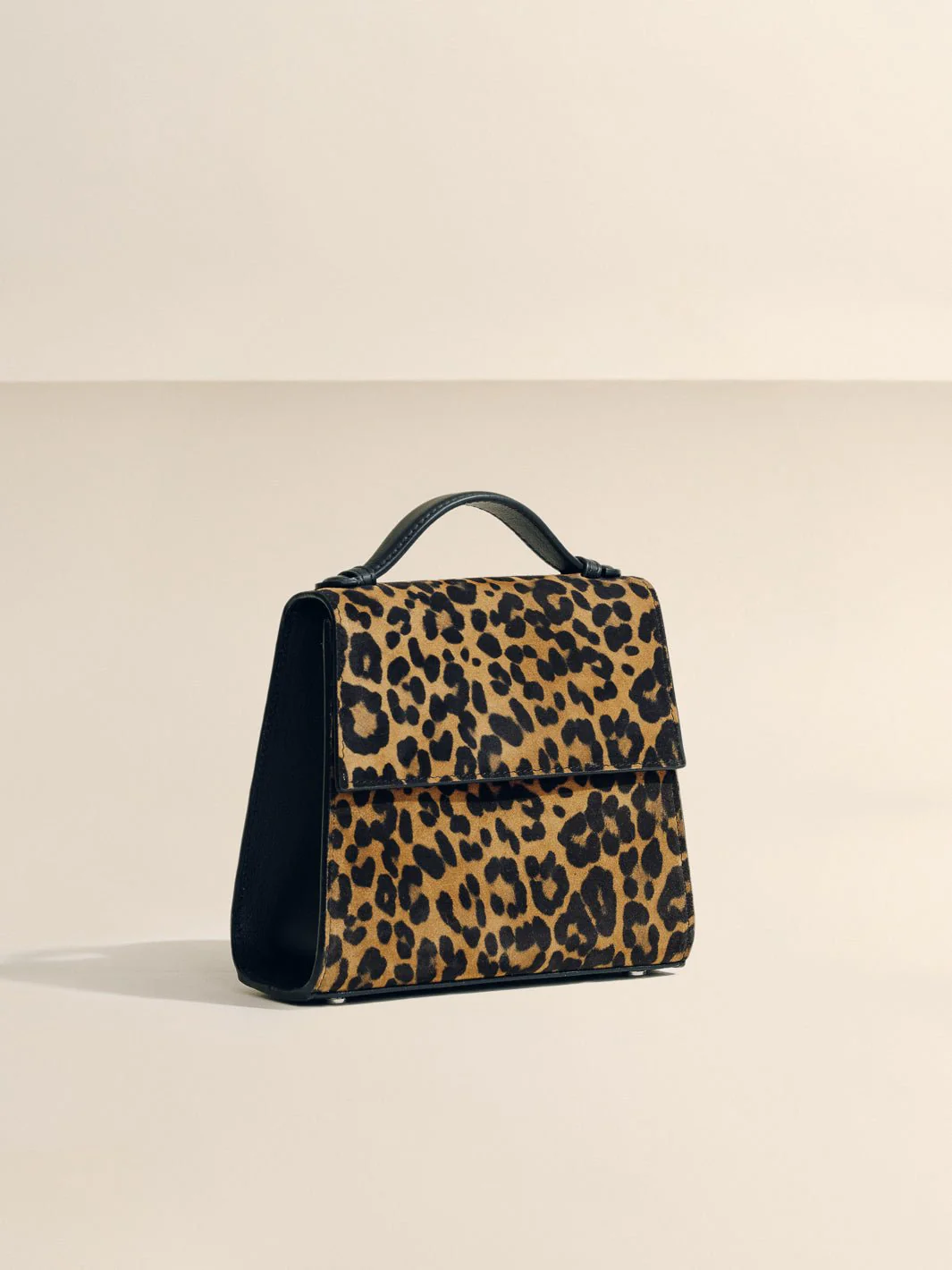 The Small Top Handle in Leopard Suede - Image 3